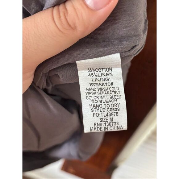 Umgee Embroidered Linen Cotton Mini Skirt Gray Size Medium boho - Picture 5 of 5